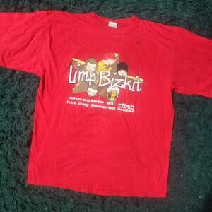 Vintage Limp Bizkit Chocolate Starfish European Tour Tee Red Nu Metal XL